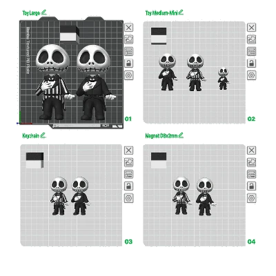 Jack Skellington Flexi Articulated, Móc Khóa Đồ Chơi Nam Châm