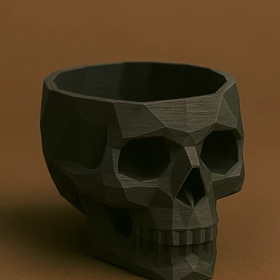 Tô Kẹo Đầu Lâu Low-Poly Chân Thật | Trang Trí Halloween