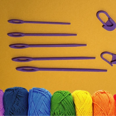 Bộ đánh dấu mũi đan và kim len (60-100mm)