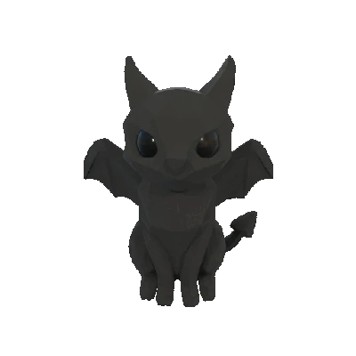 Mô Hình 3D Mèo Quỷ Phong Cách Low Poly