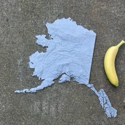 Bản đồ Địa hình Alaska, Hoa Kỳ (AK) có Sông và Bờ biển