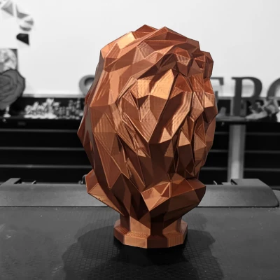 Tượng Đầu Sư Tử Hình Khối Học (Geometric Lion Bust)