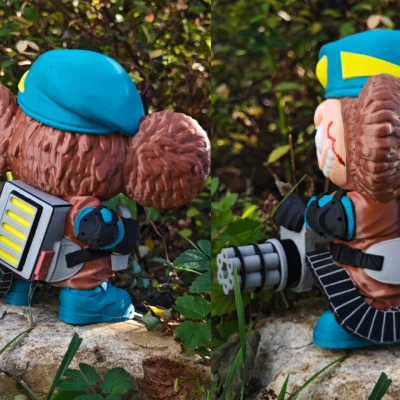 Mô hình Laburator - Cheburashka Labubu với súng minigun