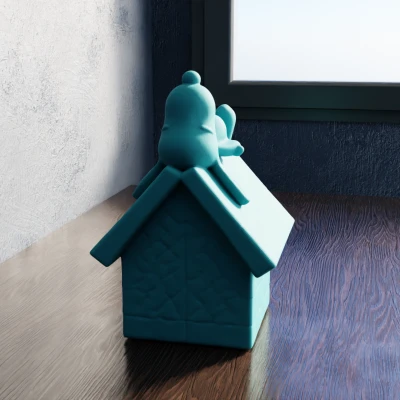 Snoopy Ngồi Trên Nhà Chó – Chú Chó Beagle Thư Thái