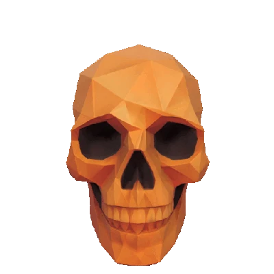 Mô Hình Đầu Lâu Low-Poly Halloween