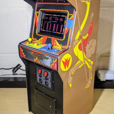 Mô hình Tủ Arcade Tỷ lệ 1/4 (Lấy cảm hứng) Joust (Có tấm MMU2) cho Retropie!