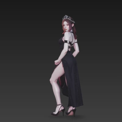 STL Nữ Hoàng Fantasy | Mô Hình In 3D Người Phụ Nữ Sang Trọng Với Váy & Vương Miện