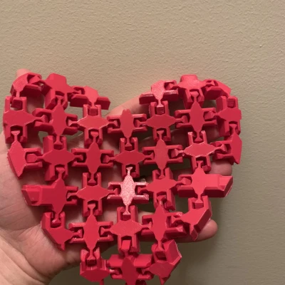 Trái Tim Vải Co Giãn (In Liền Khối)