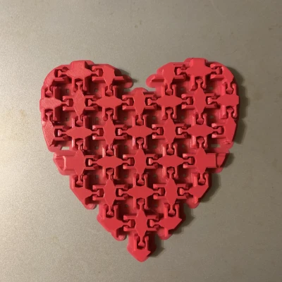 Trái Tim Vải Co Giãn (In Liền Khối)