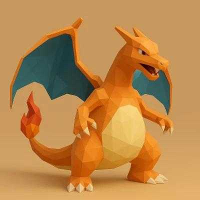 Charizard – Mô Hình 3D Low Poly
