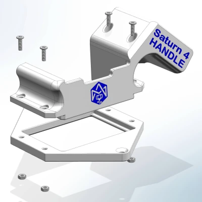 Tay cầm và Khay hứng nhựa V2 cho Saturn 4 và 4 Ultra