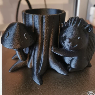 Khúc Gỗ Tròn, Nhím Rừng & Nấm - Hộp / Khay Đựng Bút