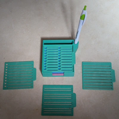 Đế Đựng Giấy Ghi Chú Kèm Khuôn Vẽ Đa Năng