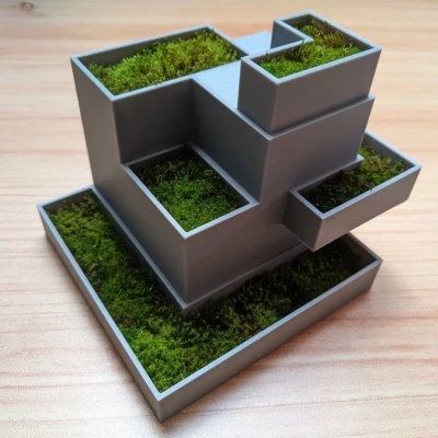 Chậu Trồng Rêu Hình Lập Phương