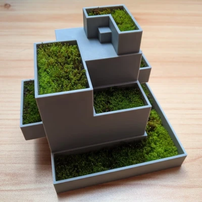 Chậu Trồng Rêu Hình Lập Phương