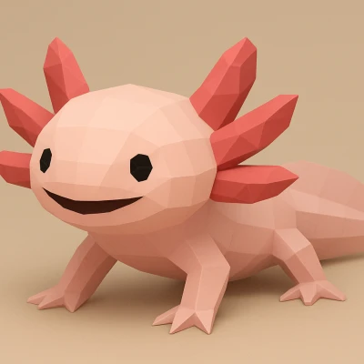 Kỳ nhông Axolotl Low Poly