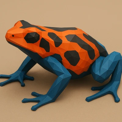 Mô Hình Ếch Phi Tiêu Low Poly