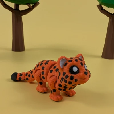 Mô hình Móc Khóa Báo Gấm Khớp Nối - Leopard Articulated Keychain Figure