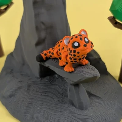 Mô hình Móc Khóa Báo Gấm Khớp Nối - Leopard Articulated Keychain Figure