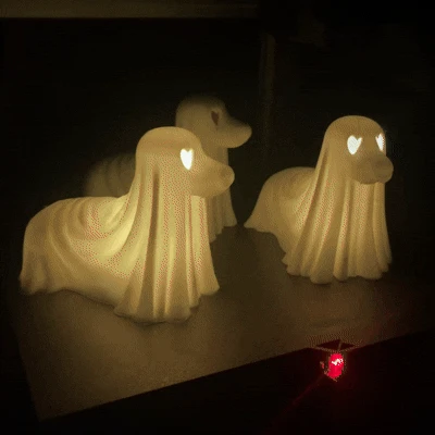 Dachshund Ghost (Đèn Tealight) - Mô Hình Chó Ma