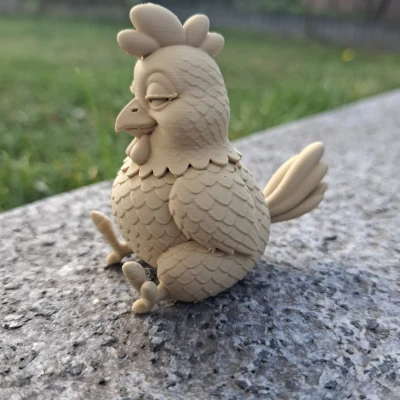 Gà "Chill" - Mô hình 3D vui nhộn