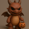 Mẫu Rồng Chibi Halloween 3D – Mô Hình Fantasy Dễ Thương - Thumbnail 1