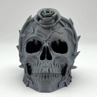 Mô Hình Đầu Lâu Cành Hoa Hồng 3D