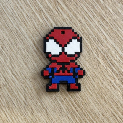 Móc Khóa Spider-Man 8-bit Nhiều Bộ Phận – Lắp Ráp Dễ Dàng Không Cần Keo