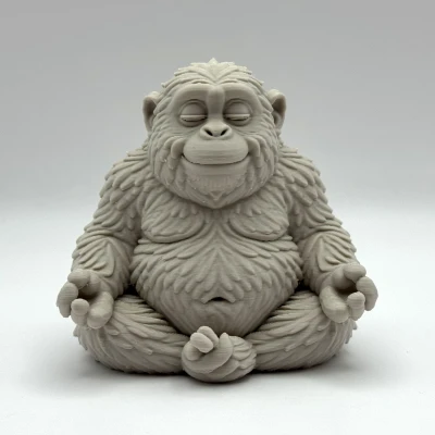 Khỉ Zen Lông Xù - Mẫu 3D