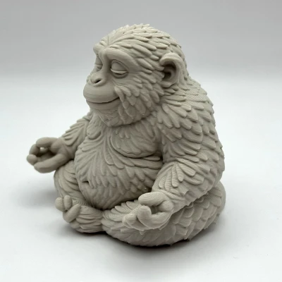 Khỉ Zen Lông Xù - Mẫu 3D