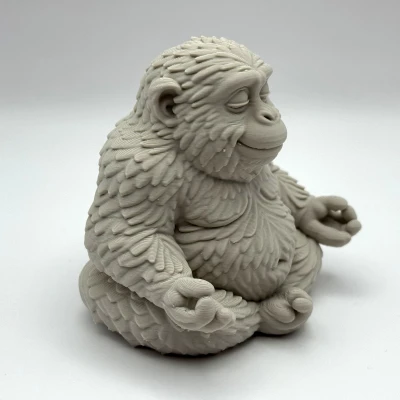 Khỉ Zen Lông Xù - Mẫu 3D