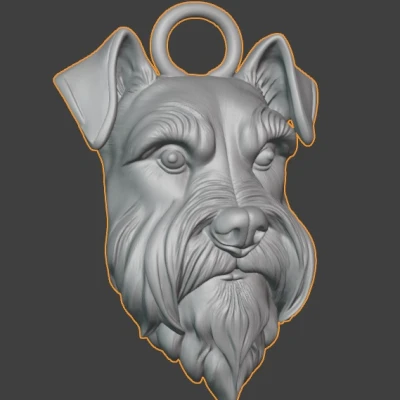 Móc khóa hình chó Schnauzer