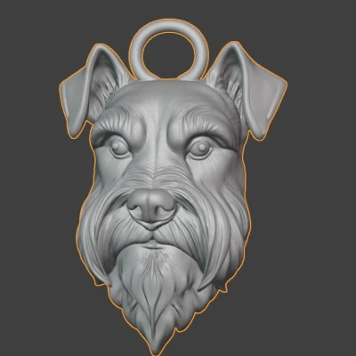 Móc khóa hình chó Schnauzer