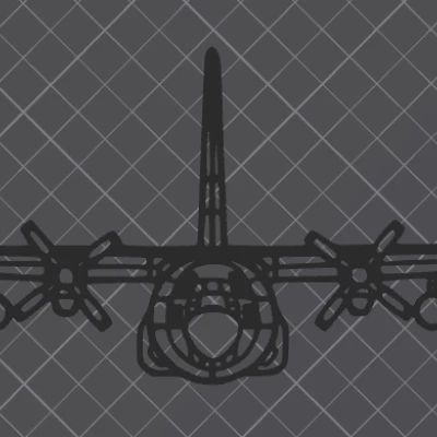 Trang Trí Tường C-130H Hercules Mặt Trước