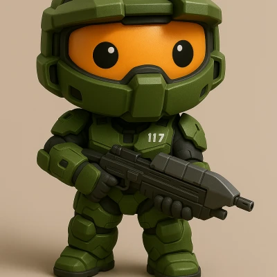 Tượng Master Chief Chibi – Mô Hình 3D Phong Cách Dễ Thương