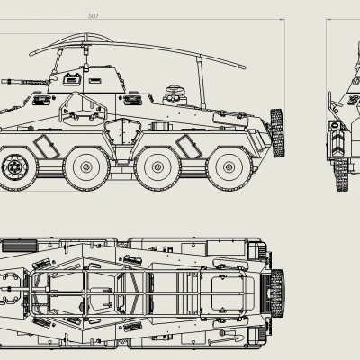 Mô Hình Xe Bọc Thép Sd.Kfz. 232 8 Bánh Lái