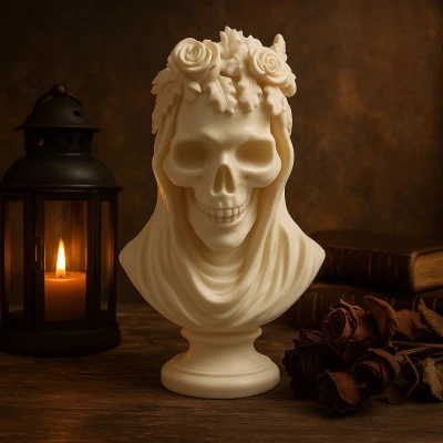 Tượng Đầu Lâu Mùa Thu Với Khăn Voan