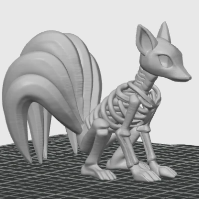 Mô hình bộ xương Vulpix/Ninetales/Kurama (Pokemon)