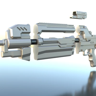 Súng Trường Chiến Đấu Halo 4 (Cắt Để In)