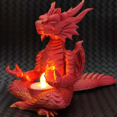 Rồng Thiền Định - Chân Nến LED