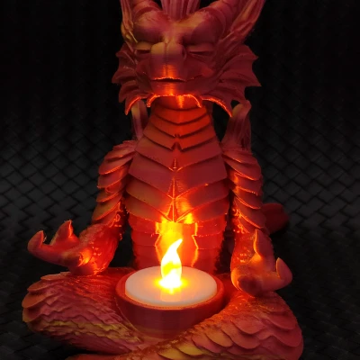 Rồng Thiền Định - Chân Nến LED