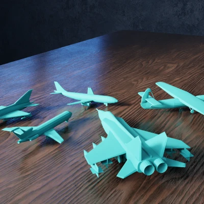 Bộ Sưu Tập Mô Hình Máy Bay Low Poly V1