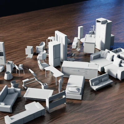 Bộ Sưu Tập Nội Thất Low Poly Phần 4