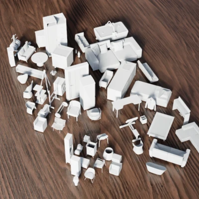 Bộ Sưu Tập Nội Thất Low Poly Phần 4