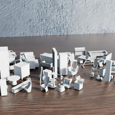 Bộ Sưu Tập Nội Thất Low Poly Phần 4