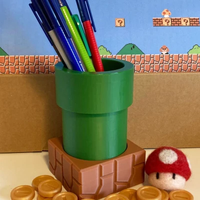 Ống Bút Siêu Nhân Mario Có 3 Ngăn Bí Mật