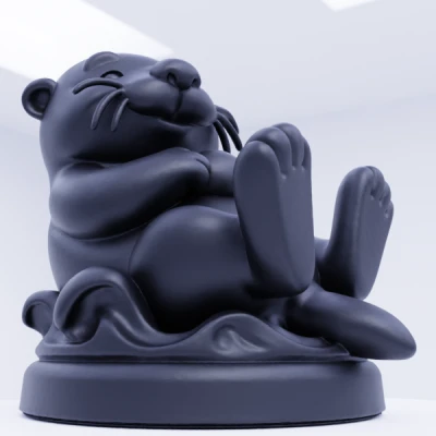 Mô Hình Rái Cá Dễ Thương Đang Nổi - Động Vật Dưới Nước Đáng Yêu