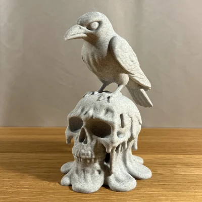 Tượng Đầu Lâu Tan Chảy Cùng Quạ