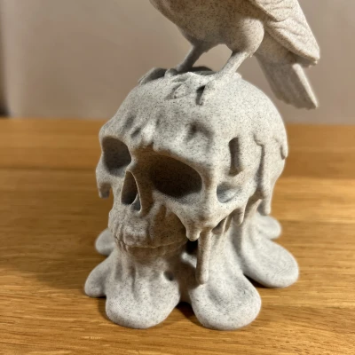 Tượng Đầu Lâu Tan Chảy Cùng Quạ