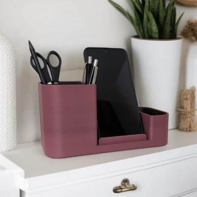 Hộp Đựng Đồ Văn Phòng Tích Hợp Giá Đỡ Điện Thoại